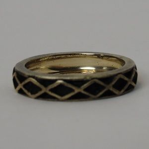 Men's Brass Ring-Diamond-Shapes Sz 7 Unisex